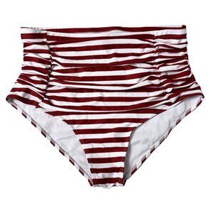 Bikini red white stripe bottom NWOT